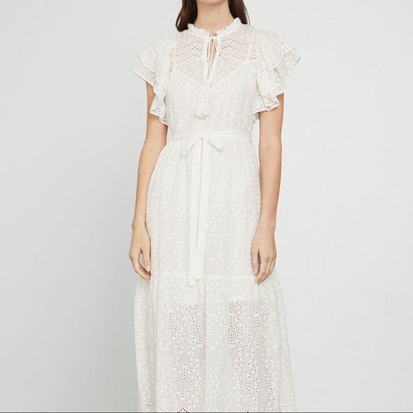 BCBGMaxAzria Eylete Ruffle MiniDress-Off White New - Picture 5 of 11